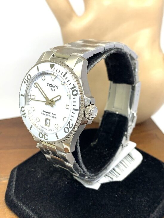 Tissot Women\'s Watch Seastar Swiss Quartz White Dial Silver 36mm T1202101101100 main image 12